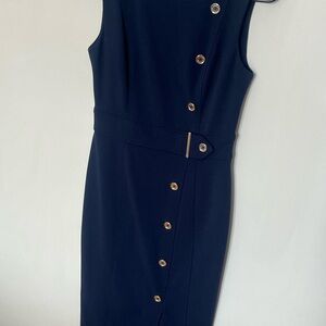 Tommy Hilfiger Elegant Navy Button-Down Dress